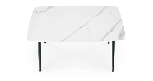 Stůl DUBRASKA, bílý mramor/ černá