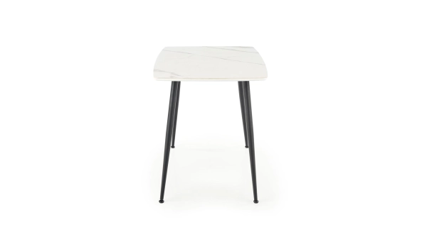 Stůl DUBRASKA, bílý mramor/ černá