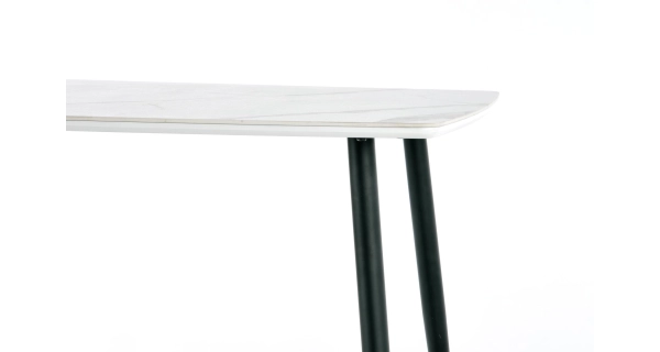 Stůl DUBRASKA, bílý mramor/ černá