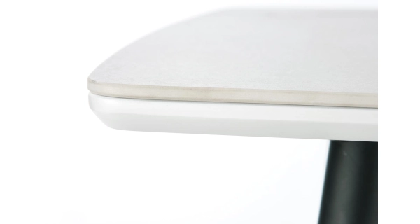 Stůl DUBRASKA, bílý mramor/ černá