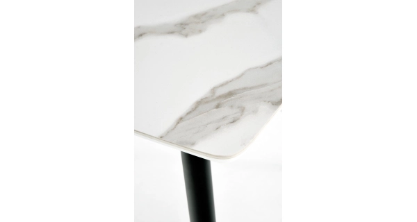 Stůl DUBRASKA, bílý mramor/ černá