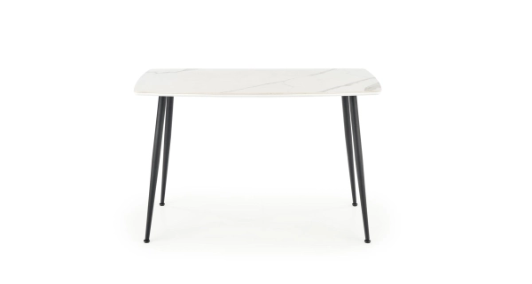 Stůl DUBRASKA, bílý mramor/ černá