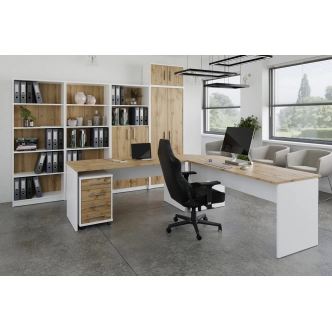 Stůl jednací NEJBY GIANNI, bílá/dub wotan