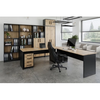 Stůl jednací NEJBY GIANNI, černá/dub wotan