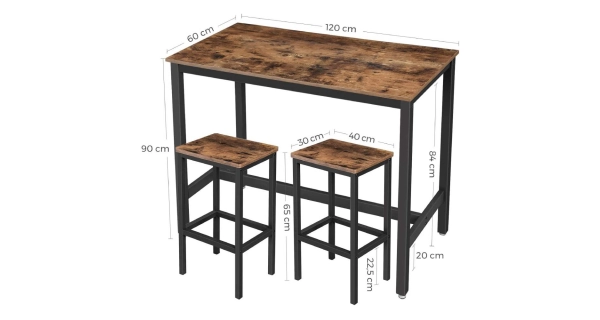 Stůl NEJBY WILL se dvěma stoličkami, ořech DOPRODEJ