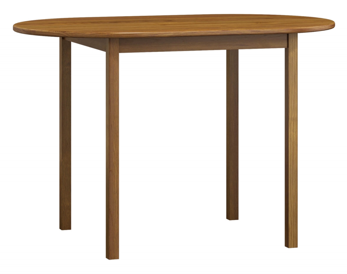 Stůl DASHEN 4, oválný 115x70, masiv borovice, moření: dub