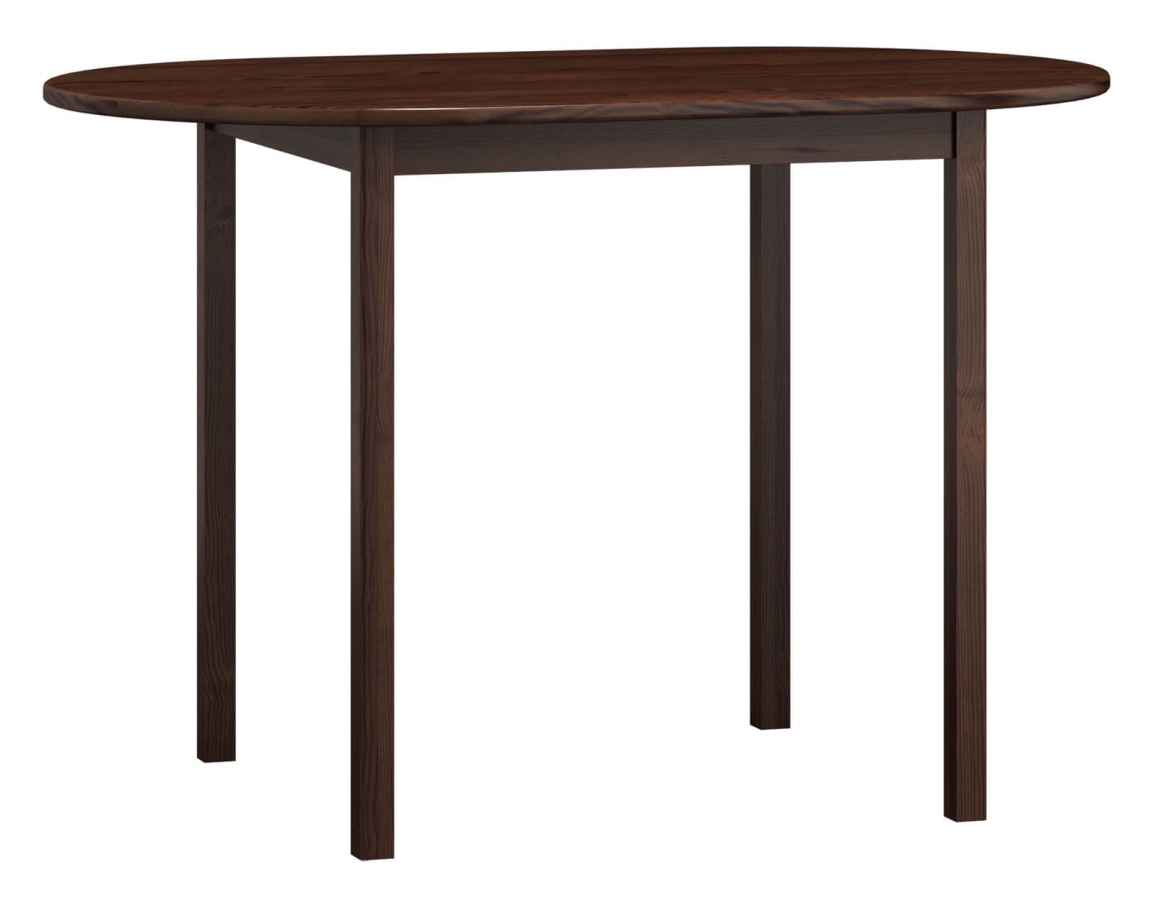 Stůl DASHEN 4, oválný 115x70, masiv borovice, moření: ořech