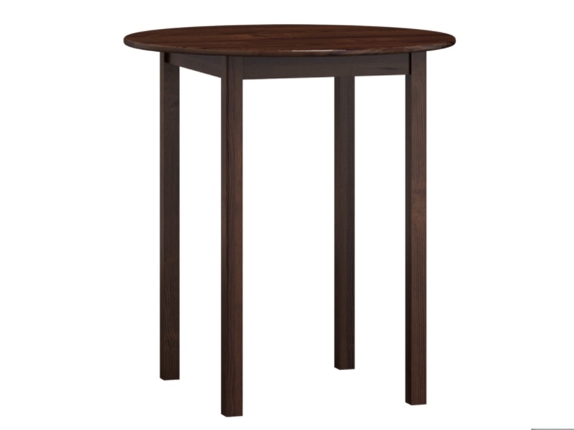Stůl DASHEN 3, průměr 70 cm, masiv borovice, moření ořech