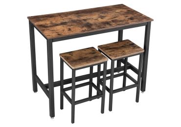 Stůl WILL se dvěma stoličkami, ořech/černá