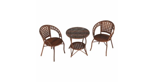ŠTURM, zahradní ratanový set 1+2, hnědá