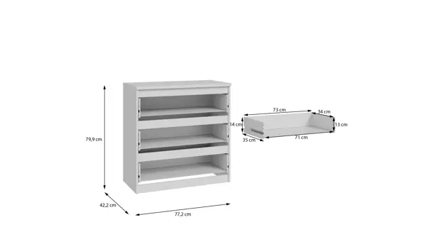 Šuplíková komoda HALTO, bílá