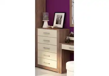 Šuplíková komoda MOLTENO, craft tobaco/krém