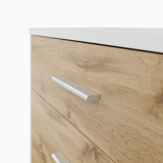 Šuplíková komoda NEJBY GIANNI, bílá/dub wotan DOPRODEJ