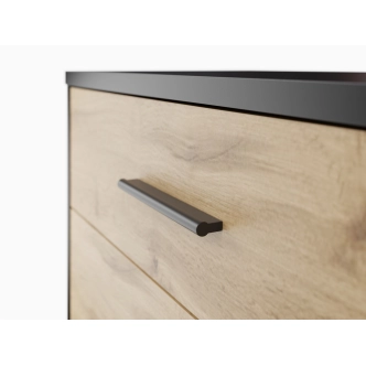 Šuplíková komoda NEJBY GIANNI, černá/dub wotan