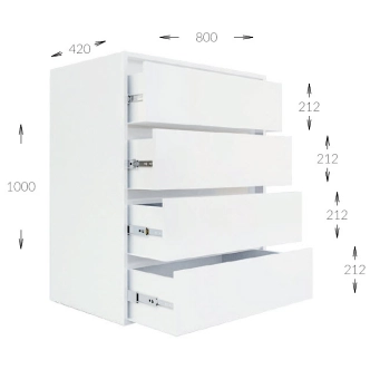 Šuplíková komoda OBESUM 80, bílá 