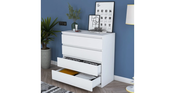 Šuplíková komoda VELGAR, bílá