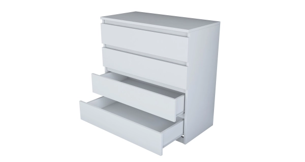 Šuplíková komoda VELGAR, bílá