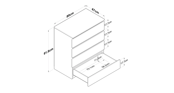 Šuplíková komoda VELGAR, bílá