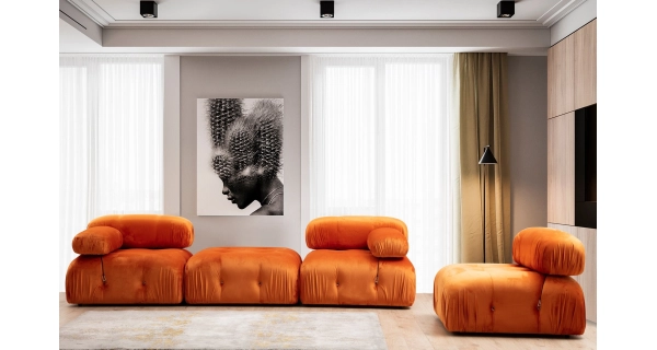 Taburet AMIENS, oranžová