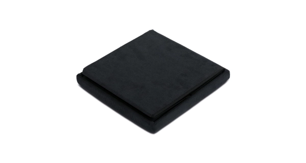 Taburet BELBELIV s úložným prostorem, černá manšestrová látka