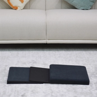 Taburet BELBELIV s úložným prostorem, černá manšestrová látka