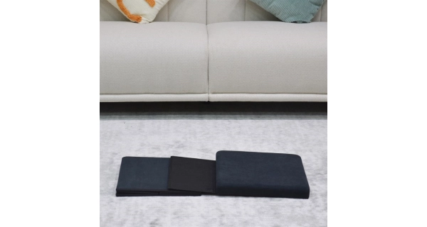 Taburet BELBELIV s úložným prostorem, černá manšestrová látka