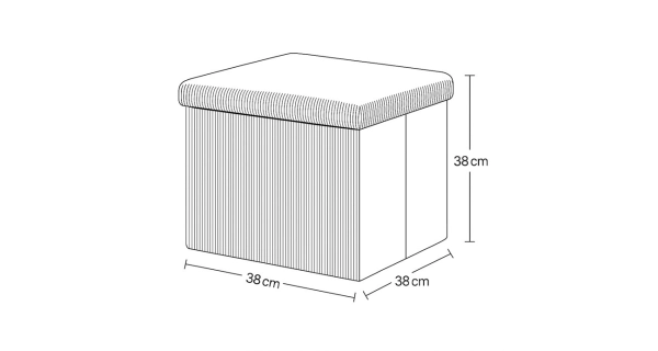 Taburet BELBELIV s úložným prostorem, černá manšestrová látka