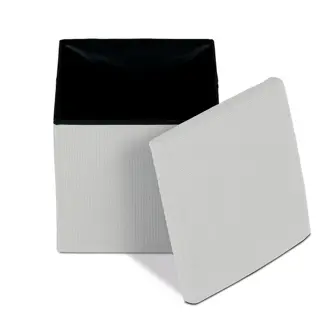 Taburet BELBELIV s úložným prostorem, krémová manšestrová látka