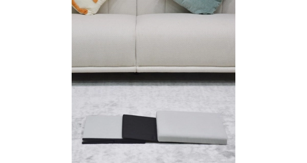 Taburet BELBELIV s úložným prostorem, krémová manšestrová látka