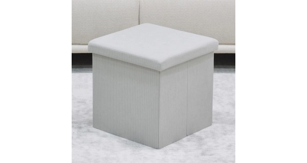 Taburet BELBELIV s úložným prostorem, krémová manšestrová látka