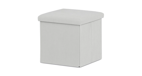 Taburet BELBELIV s úložným prostorem, krémová manšestrová látka