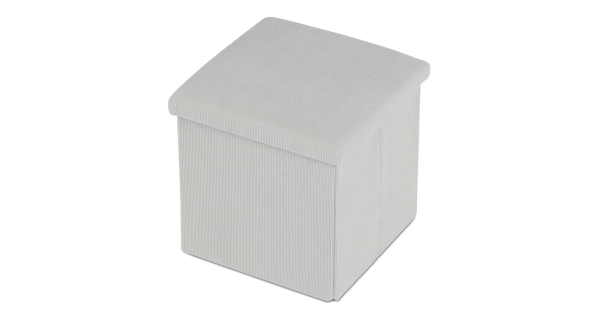 Taburet BELBELIV s úložným prostorem, krémová manšestrová látka