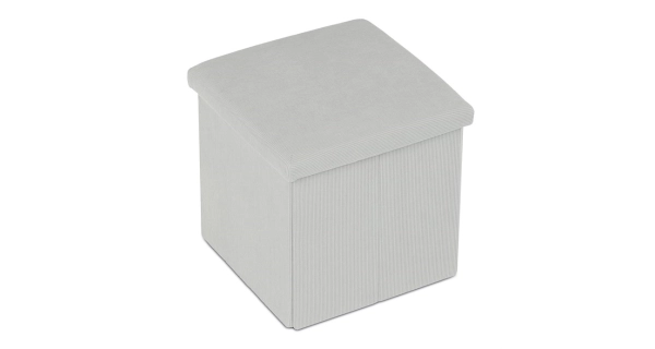 Taburet BELBELIV s úložným prostorem, krémová manšestrová látka