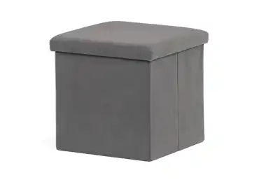 Taburet BELBELIV s úložným prostorem, šedá manšestrová látka