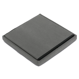 Taburet BELBELIV s úložným prostorem, šedá manšestrová látka