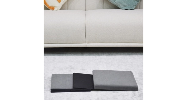 Taburet BELBELIV s úložným prostorem, šedá manšestrová látka