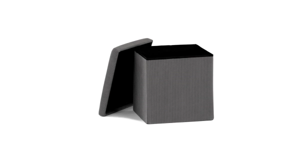 Taburet BELBELIV s úložným prostorem, šedá manšestrová látka