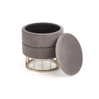 Taburet BONANZA s úložným prostorem, šedá