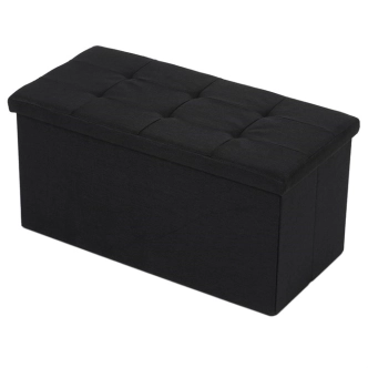 Taburet CANROSPON s úložným prostorem, látka černá