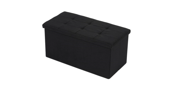 Taburet CANROSPON s úložným prostorem, látka černá