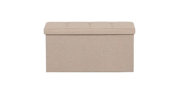 Taburet CANROSPON s úložným prostorem, látka krémová