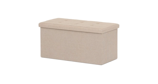 Taburet CANROSPON s úložným prostorem, látka krémová