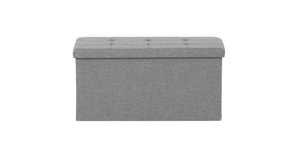 Taburet CANROSPON s úložným prostorem, látka šedá