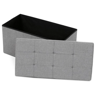 Taburet CANROSPON s úložným prostorem, látka šedá