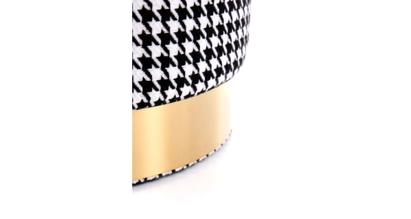 Taburet DAMIA, bílá/černá/zlatá