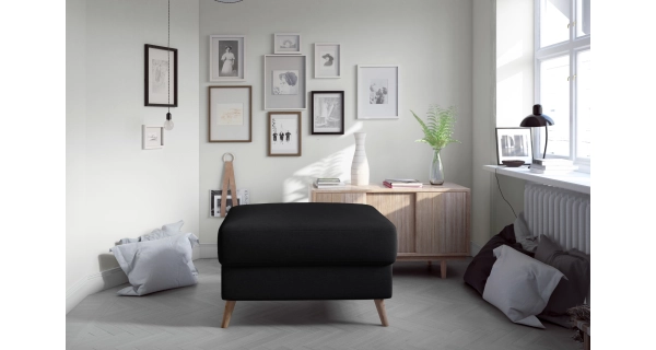 Taburet DOLBY, černá látka