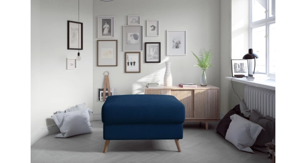 Taburet DOLBY, modrá látka