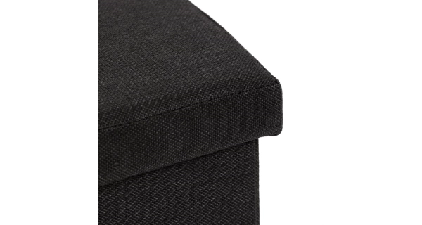 Taburet JORXERZAN s úložným prostorem, látka černá