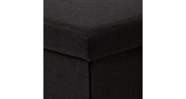 Taburet JORXERZAN s úložným prostorem, látka černá