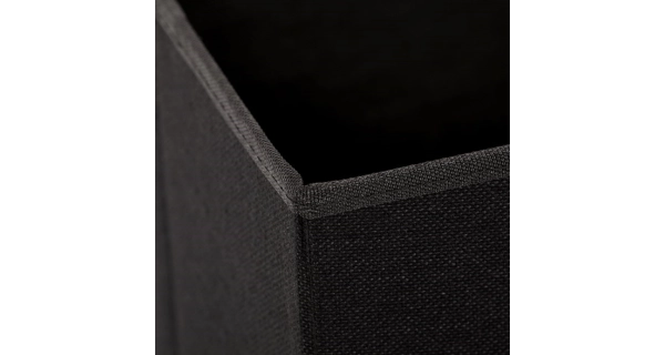 Taburet JORXERZAN s úložným prostorem, látka černá